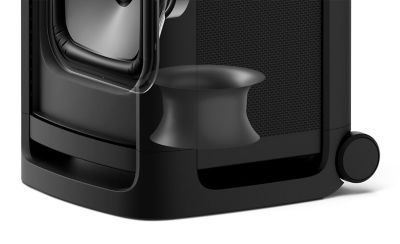 Hình ảnh zoom vào mặt dưới loa TOWER 9AC cho thấy vị trí bên trong của ULT DUCT