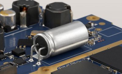 Angled perspective of assembled main audio circuit board