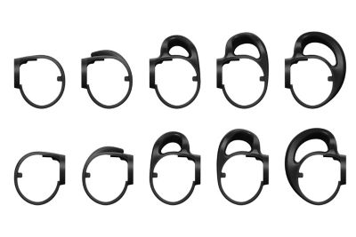 Soportes de sujeción Sony (audífonos) en negro de diferentes tamaños, dispuestos en dos filas para las orejas izquierda y derecha