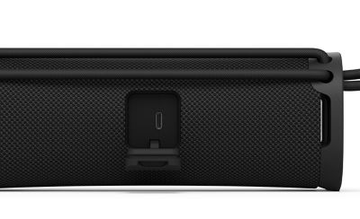 Rear view of the ULT FIELD 1 portable speaker with the USB Type-C® port featured prominently.