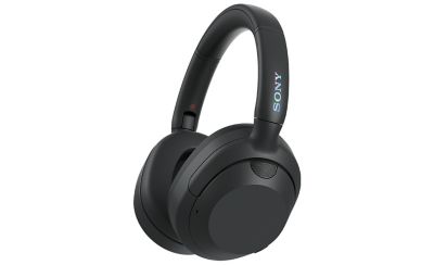 A side view of the ULT WEAR headphones in black.