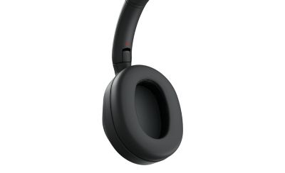 An inner angle of the ear cup of the ULT WEAR headphones in black.