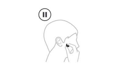 An illustration of a person inserting the LinkBuds Fit into their ear.