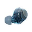Side profile of Glass blue ear bud