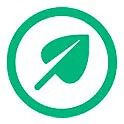 Green leaf icon inside a green circle