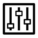 Icon image of a mixing deck with 3 switches
