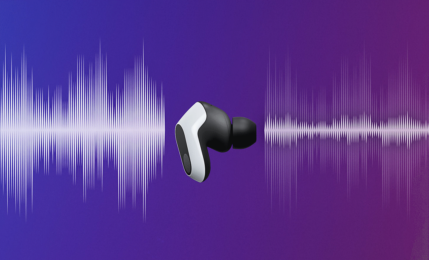 Image of sound waves being received and emitted from the INZONE bud