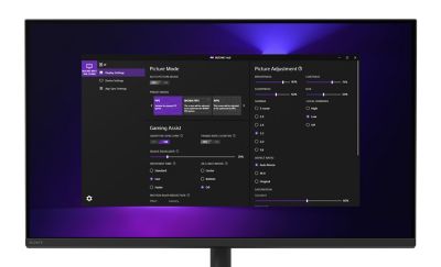 Nový herní monitor M9 II s nastavením monitoru zobrazeným na obrazovce.