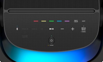 Close up image of the SRS-XV900 wireless speaker top touch panel 