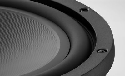  Primer plano de la envoltura de goma del parlante XS-W124GS