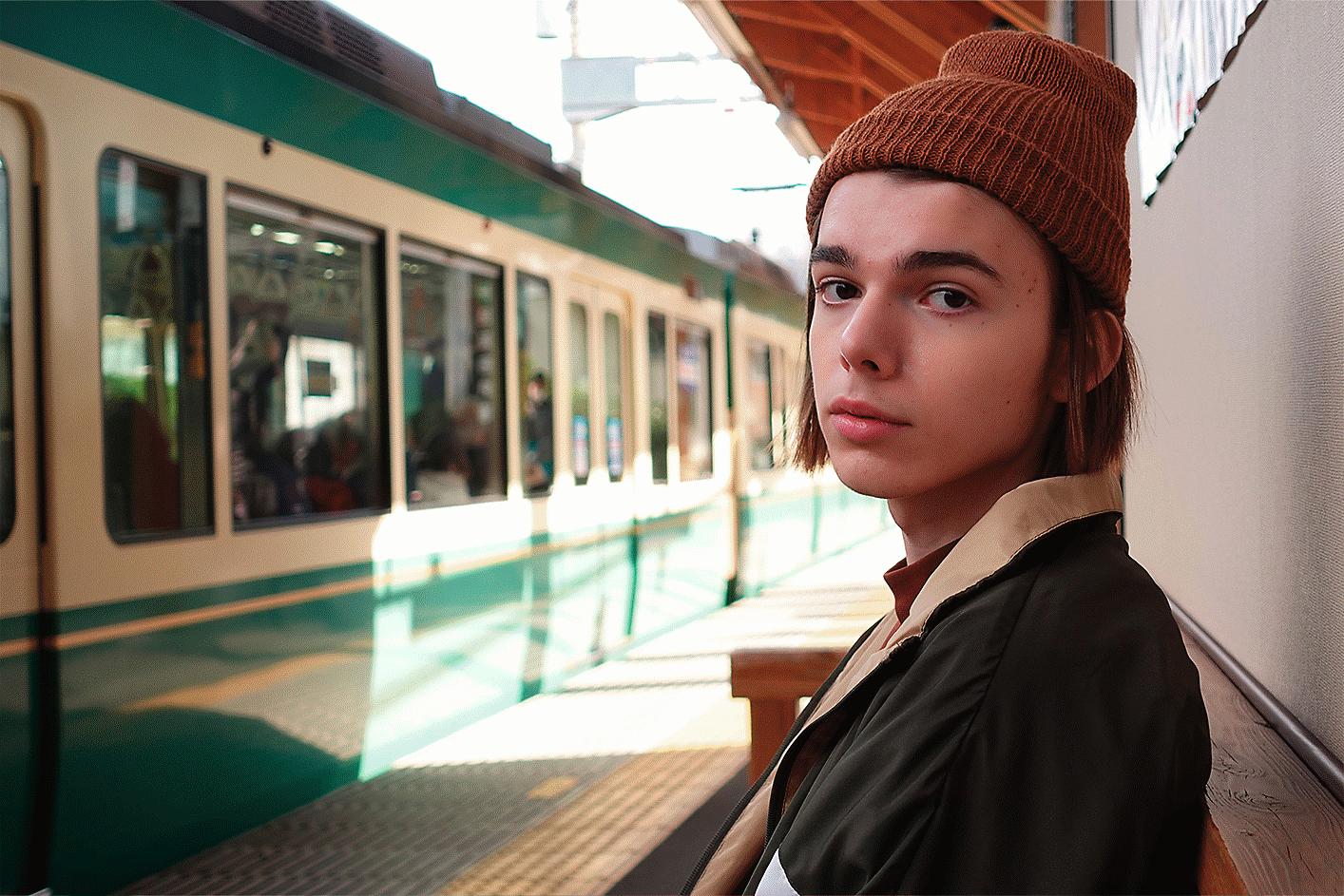 Portrait dans une gare