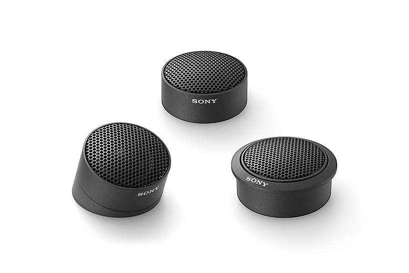  Bilde av tre diskanthøyttalere fra Sony