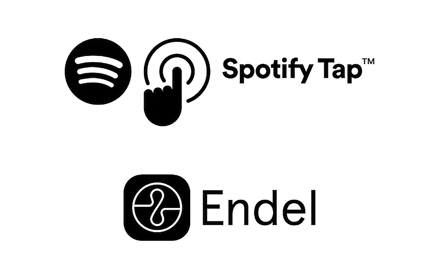 Image of Spotify and Spotify tap logos above an Endel logo