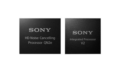 Image of two processors, the left is a HD noise cancelling processor and right the integrated processor V2