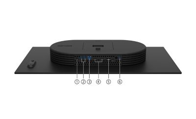 Zur Verfügung stehende Eingänge an der Unterseite des Gaming-Monitors M10S.