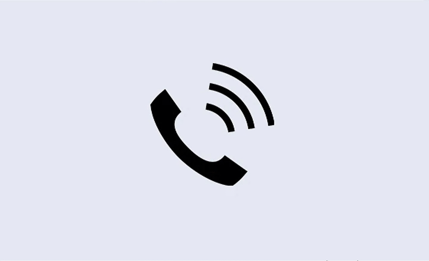 Gambar ikon telepon dengan tiga garis melengkung di atasnya