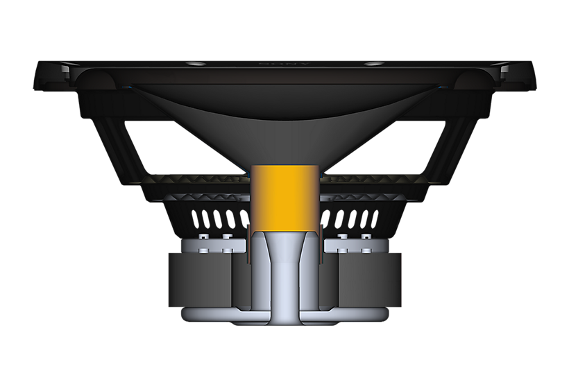  رسم تخطيطي يبرز الهيكل طويل الشوط داخل مكبر الصوت XS-W104GS