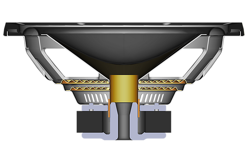  Schéma illustrant la structure à longue excursion du haut-parleur XS-W124GS
