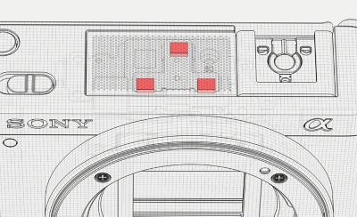 An illustration showing the Directional 3-Capsule Mic inside the ZV-E10