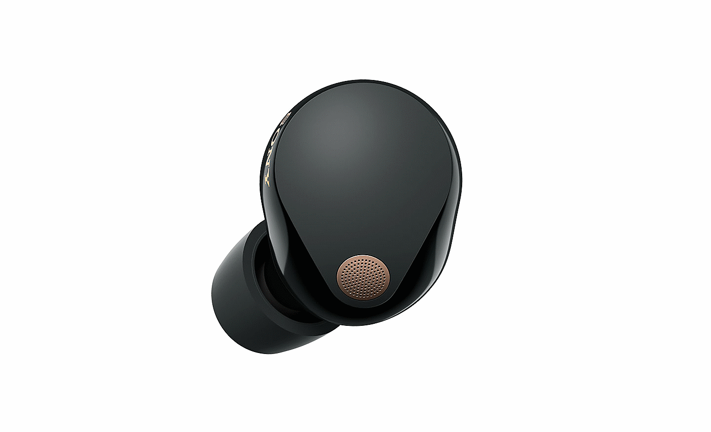 Close up of one WF-1000XM5 headphone