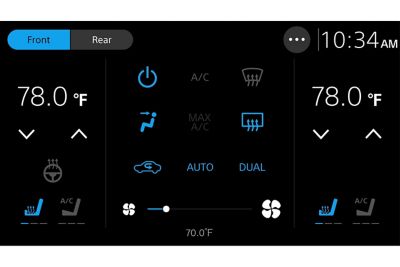 Image of the climate control interface on the XAV-AX8500