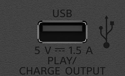 Imagine prim-plan cu portul USB de pe boxa SRS-XV800