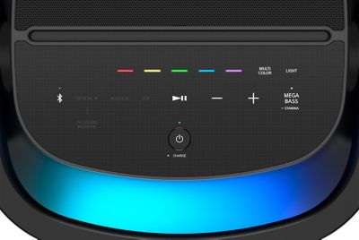 Primer plano del panel táctil superior del parlante inalámbrico SRS-XV900