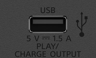 Close up image of the USB port from the SRS-XV800 speaker