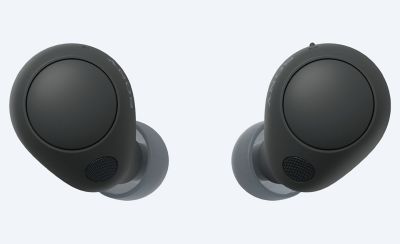 Изображение сзади крупным планом черных беспроводных наушников WF-C700N с шумоподавлением