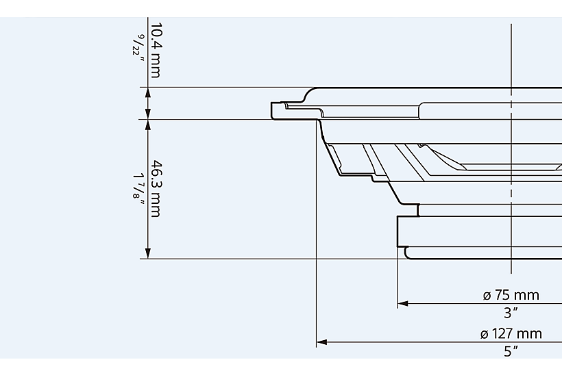  Technical drawing image of the XS-162GS speaker, displaying dimensions