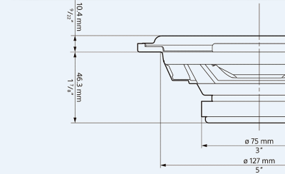  Imagen del dibujo técnico del altavoz XS-162GS, con sus dimensiones