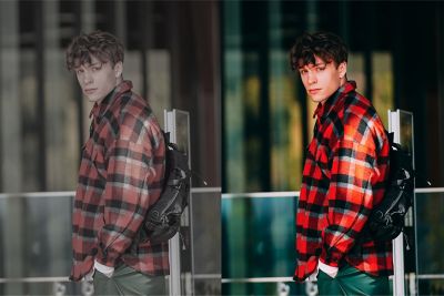 Пример изображения до и после цветокоррекции