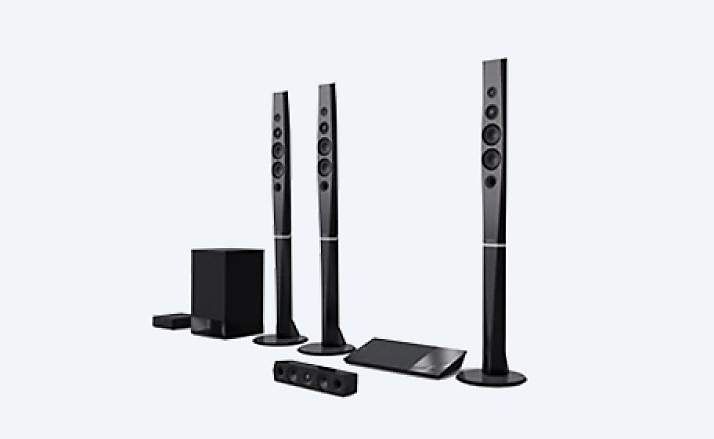 All-in-one home theatre system on light grey background
