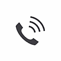 Icon image of a phone with 3 curved lines next to it