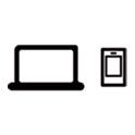 Imagem de um ícone de um portátil e um telemóvel