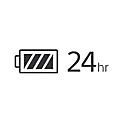 Icon image of a battery with 24hr text next to it