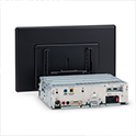 Rear view of the XAV-AX8500 with the single-DIN chassis