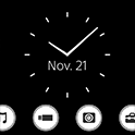 Image of the clock interface in the XAV-AX8500 in its black appearance