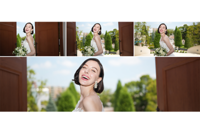 Several bride images taken with per-frame P-TTL flash control