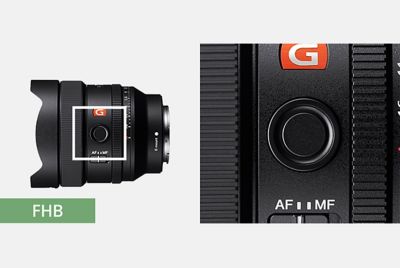Product image showing position of Focus Hold button on lens
