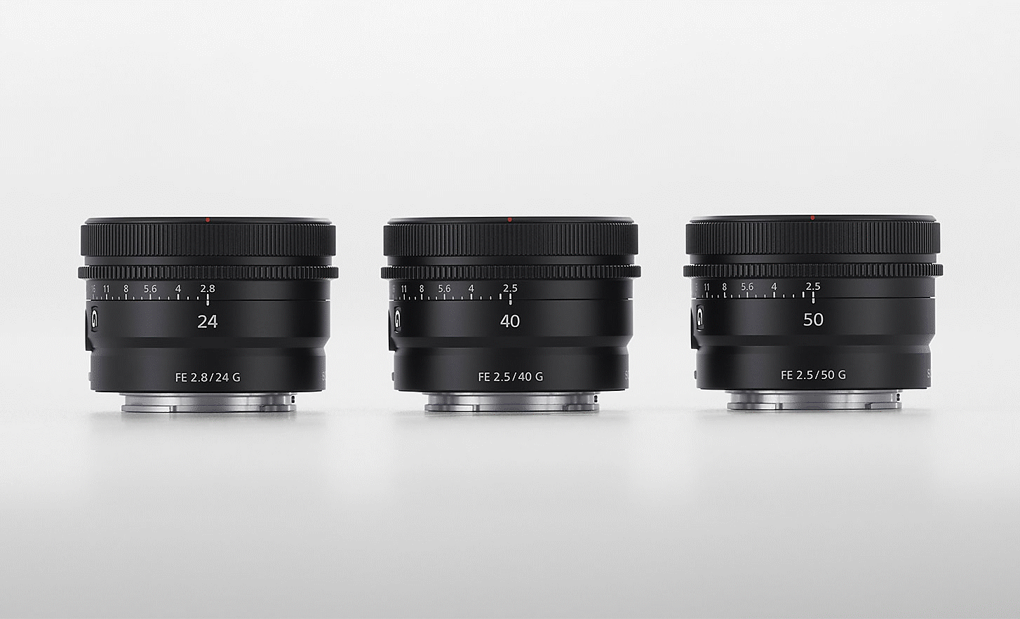 Imagem de produto a mostrar três lentes quase idênticas