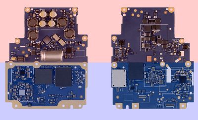 Side‑by‑side main circuit board layout comparison