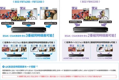 BDZ-FBT4200/BDZ-FBT2200/BDZ-FBW2200 | ブルーレイディスクレコーダー