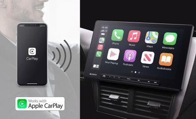 XAV-AX8500 透過 Wi-Fi 連接支援 Apple CarPlay 的手機的圖片