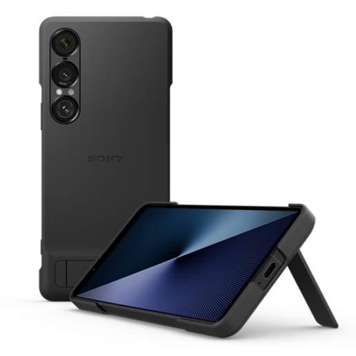 Skyddsfodral med ställ för Xperia 1 VII | Rem som förhindrar att den tappas | Bättre grepp | Mångsidigt stativ