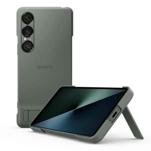 Skyddsfodral med ställ för Xperia 1 VII | Rem som förhindrar att den tappas | Bättre grepp | Mångsidigt stativ