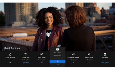 Imagen del menú de configuración rápida de BRAVIA
