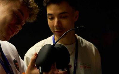 Image of Fnatic VALORANT pro players Kaajak and Crashies testing the INZONE H9 II headset