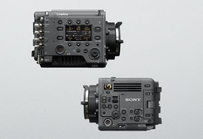 Product image showing left-side views of VENICE 2 (left) and BURANO (right) camera bodies Product image showing right-side view of VENICE 2 (left) and left-side view of BURANO (right) camera bodies