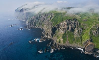 Photo d’une côte prise sur l’île Rebun.